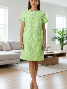 Light Green Floral Shift Dress NWT